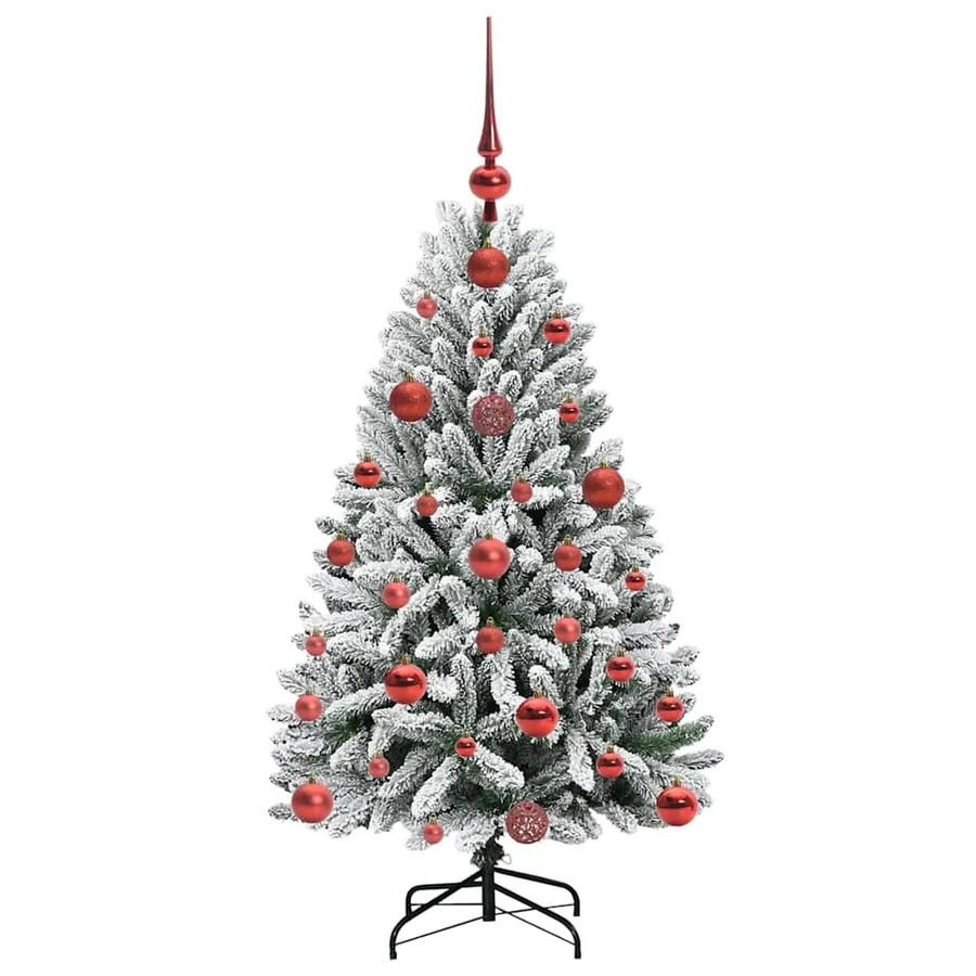Sapin de Noël artificiel Vert et blanc 120 cm PVC et métal - 4