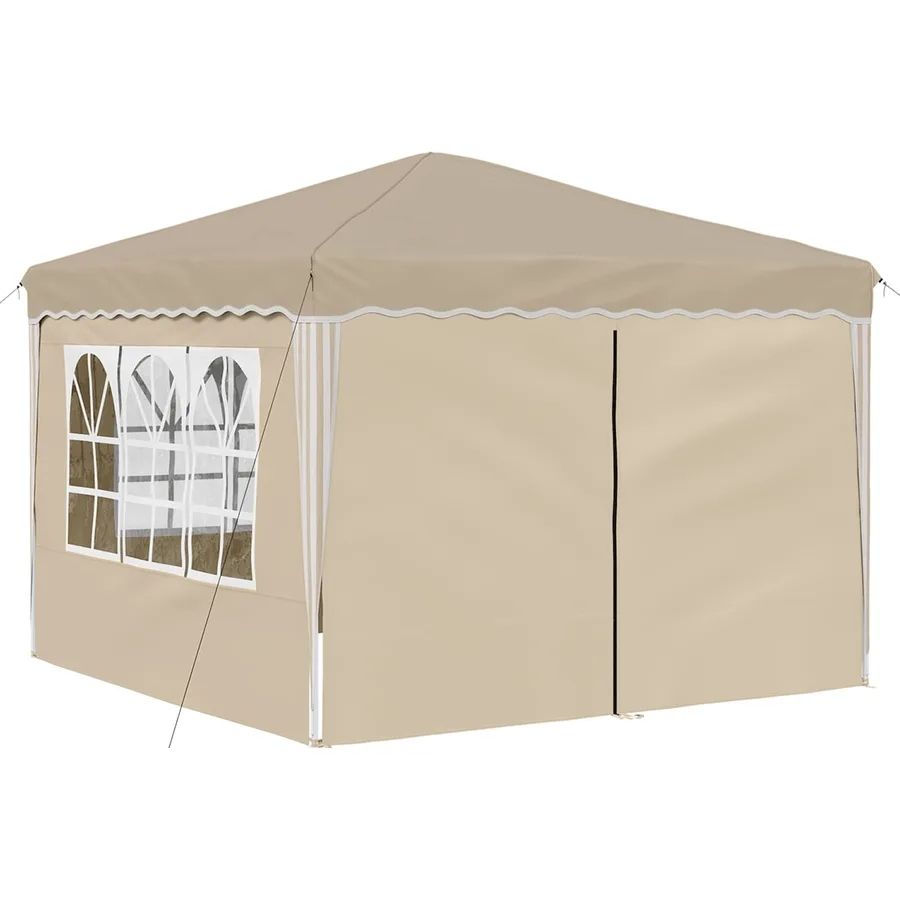 Tente de fête pop-up 288 x 288 x 245 cm Crème Tissu Oxford - 5