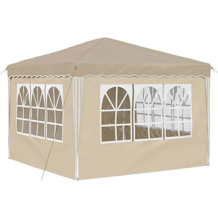 Tente de fête pop-up 288 x 288 x 245 cm Crème Tissu Oxford - 9