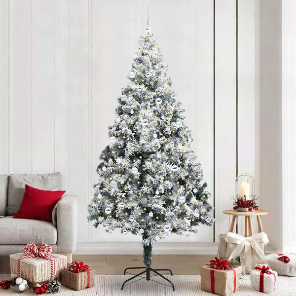 Sapin de Noël artificiel Blanc 240 cm PVC, Acier et Plastique