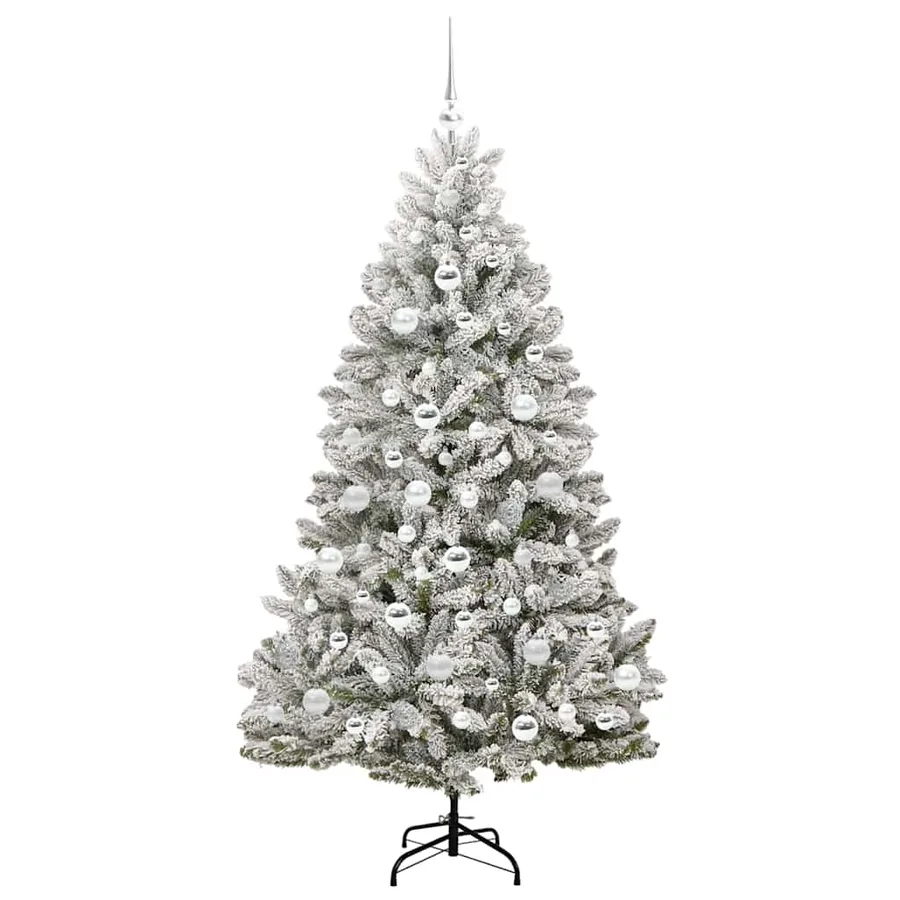 Sapin de Noël artificiel Vert et blanc 180 cm PVC et métal - 4