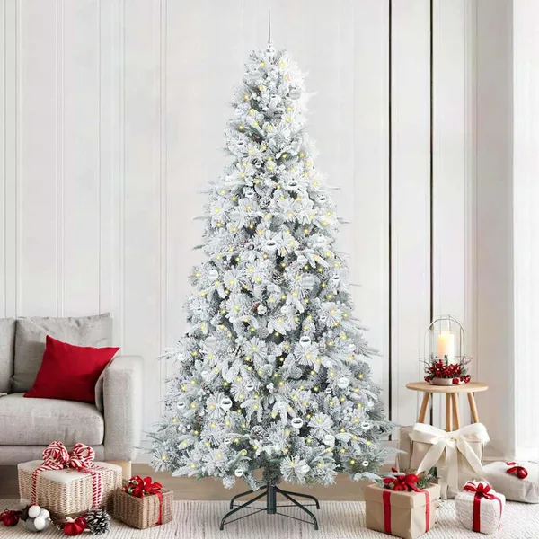Sapin de Noël Artificiel à Branches Articulées Blanc 240 cm