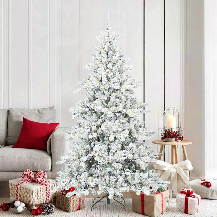 Sapin de Noël Artificiel à Branches Articulées Blanc 180 cm