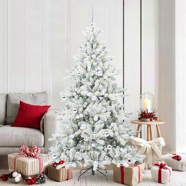 Sapin de Noël Artificiel à Branches Articulées Blanc 180 cm