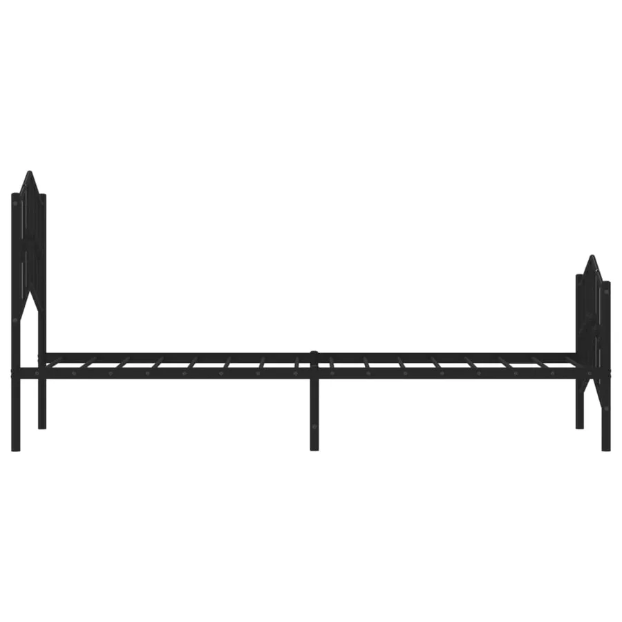 Cadre de lit métal sans matelas avec pied de lit noir 75x190 cm - 6