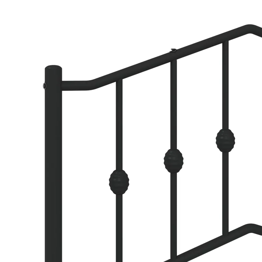 Cadre de lit métal sans matelas avec pied de lit noir 75x190 cm - 8