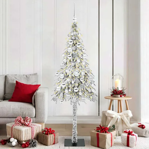 Sapin de Noël avec 300 LED Blanc 180 cm PE et Acier