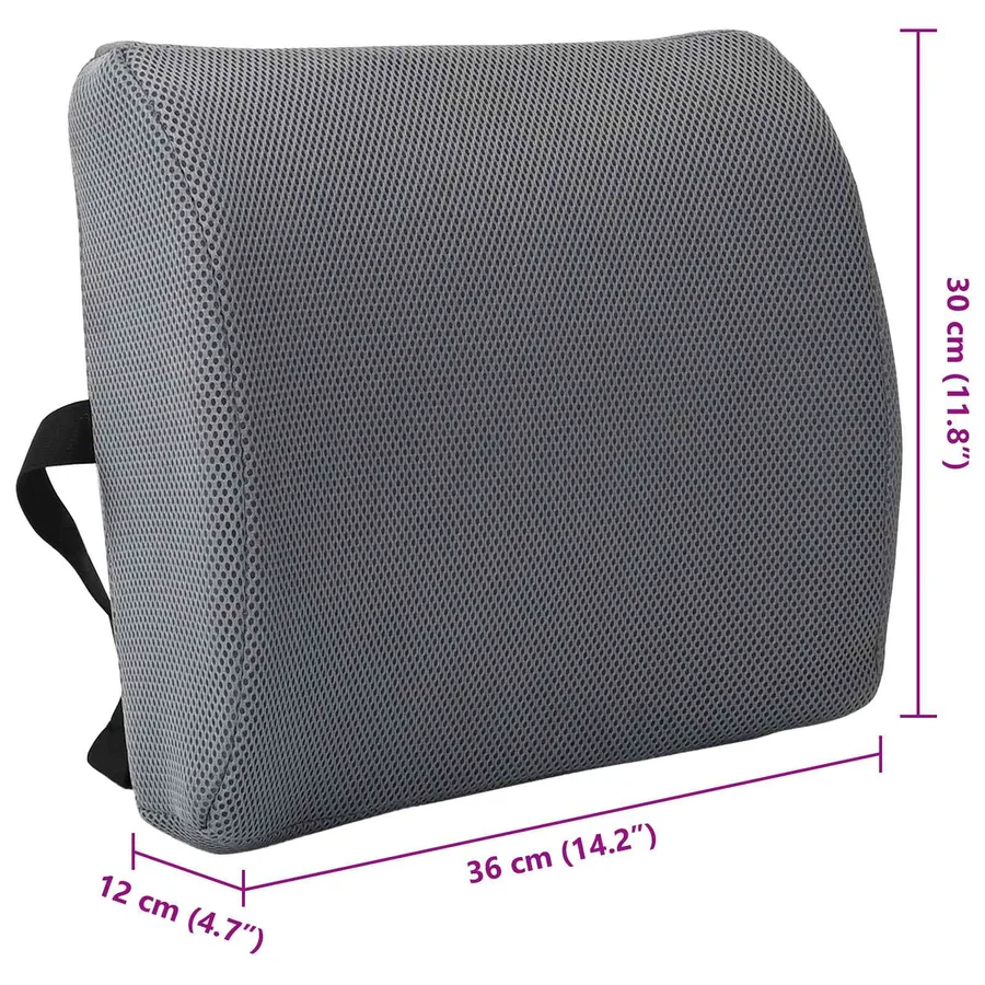 Coussin dorsal Gris Mousse à mémoire de forme 36 x 30 x 12 cm - 11