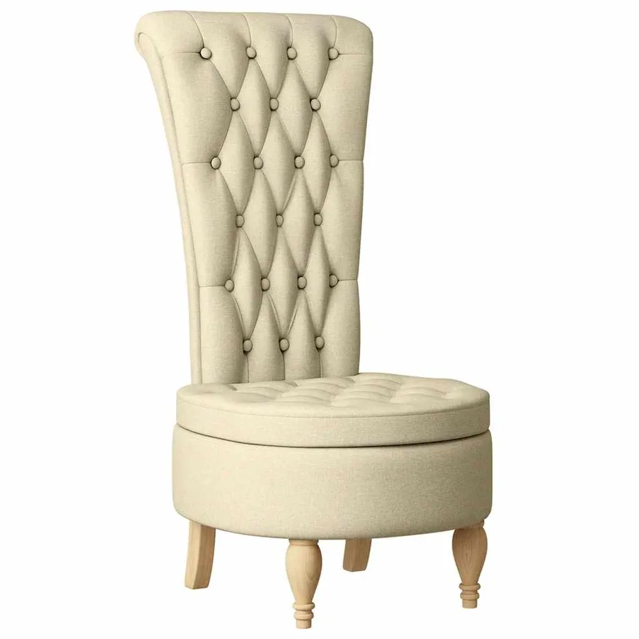 Fauteuil à pantoufle Crème 56,5 x 70 x 110 cm tissu - 2