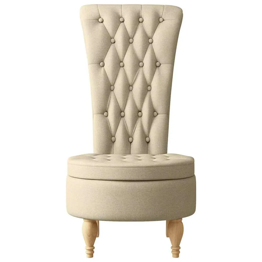 Fauteuil à pantoufle Crème 56,5 x 70 x 110 cm tissu - 4
