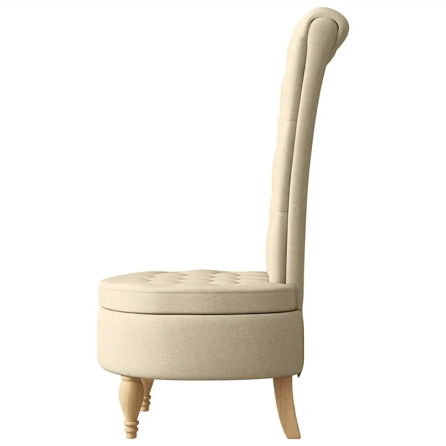 Fauteuil à pantoufle Crème 56,5 x 70 x 110 cm tissu - 5