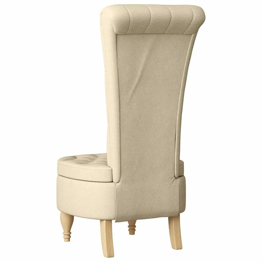 Fauteuil à pantoufle Crème 56,5 x 70 x 110 cm tissu - 6