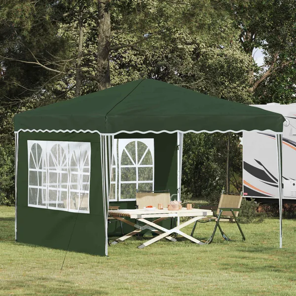 Tente de fête pop-up 288 x 288 x 245 cm Vert Tissu Oxford