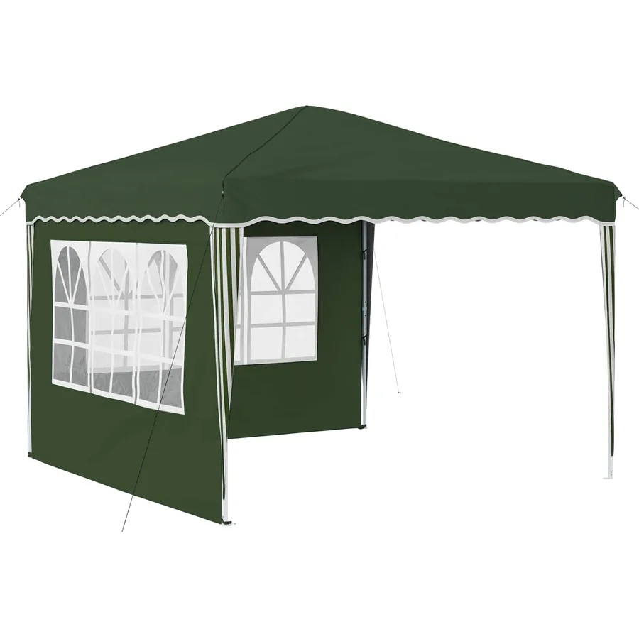 Tente de fête pop-up 288 x 288 x 245 cm Vert Tissu Oxford - 2