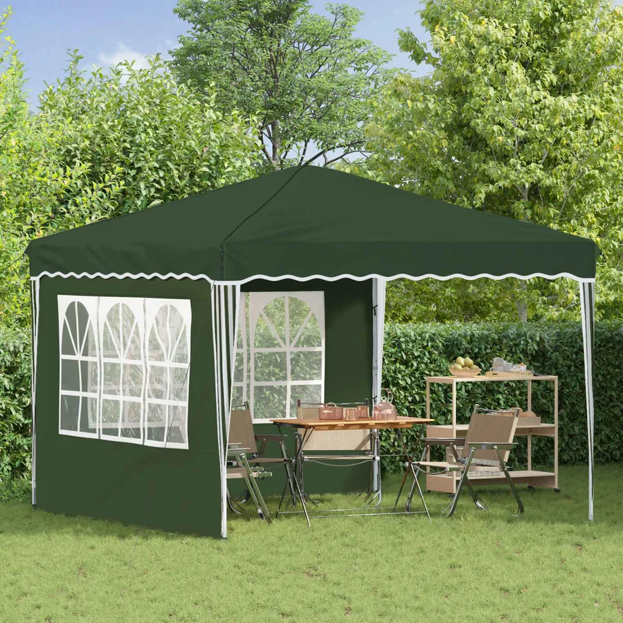 Tente de fête pop-up 288 x 288 x 245 cm Vert Tissu Oxford - 3