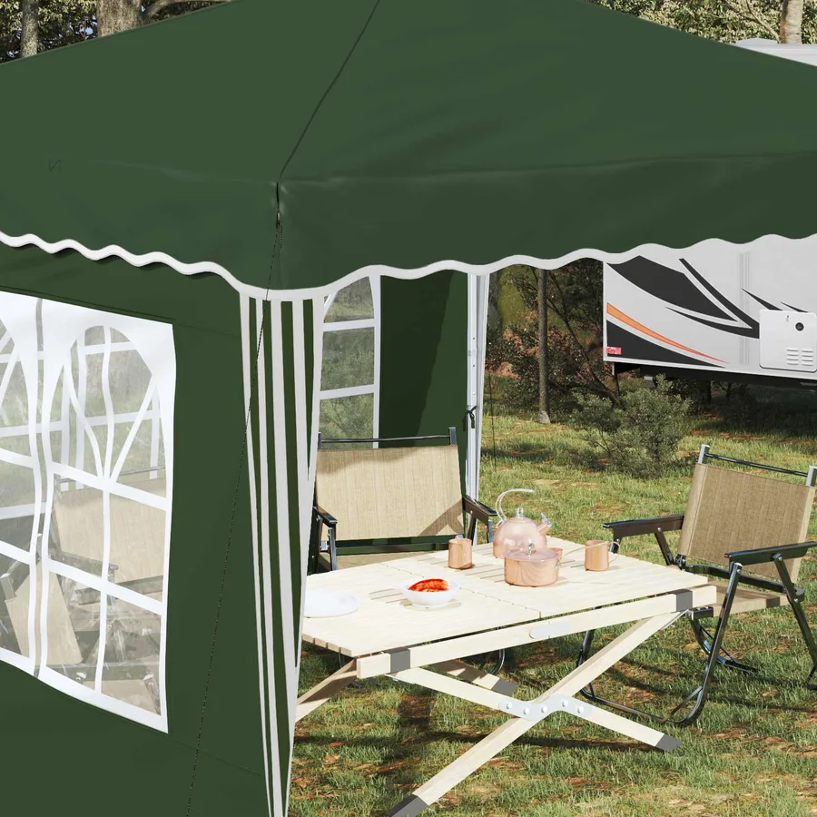 Tente de fête pop-up 288 x 288 x 245 cm Vert Tissu Oxford - 4