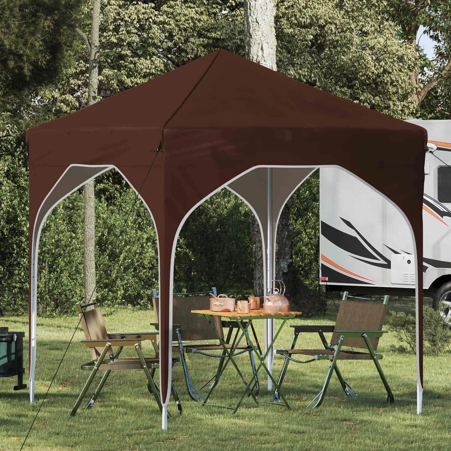 Tente de fête pop-up 194 x 194 x 245 cm Marron