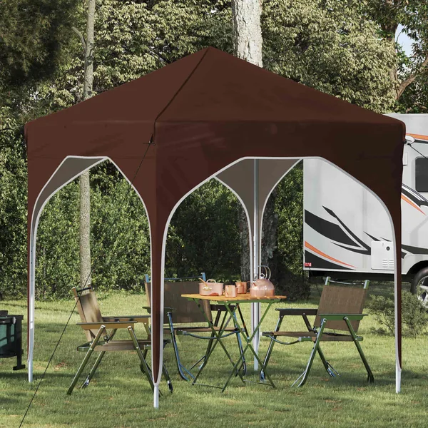 Tente de fête pop-up 194 x 194 x 245 cm Marron