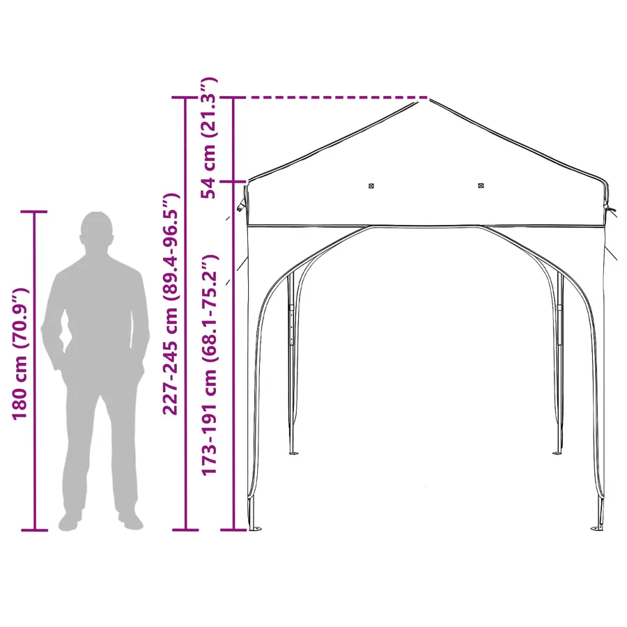 Tente de fête pop-up 194 x 194 x 245 cm Marron - 17