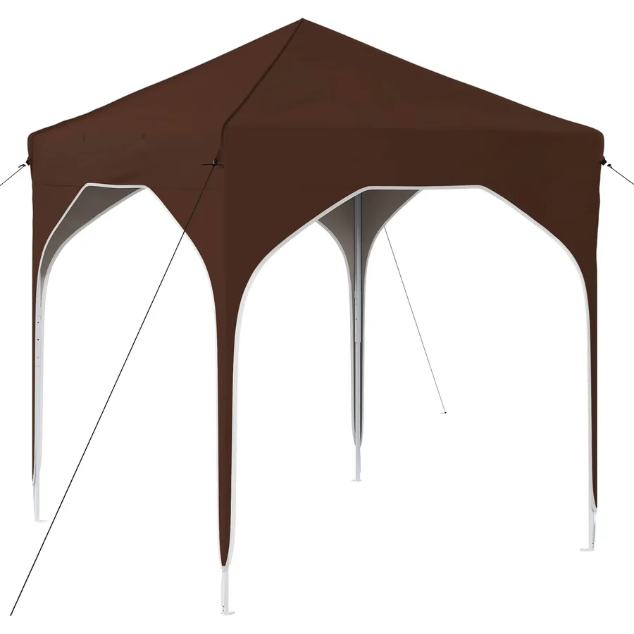 Tente de fête pop-up 194 x 194 x 245 cm Marron - 2