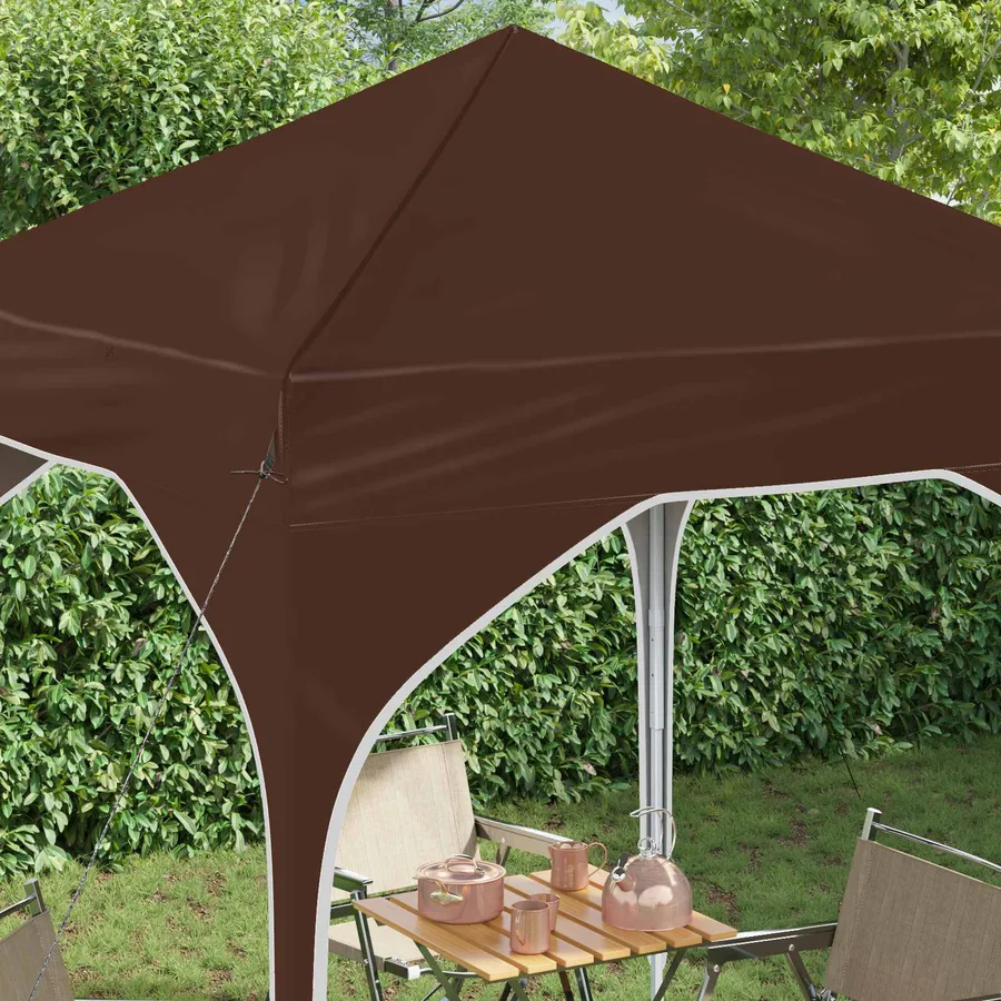 Tente de fête pop-up 194 x 194 x 245 cm Marron - 4