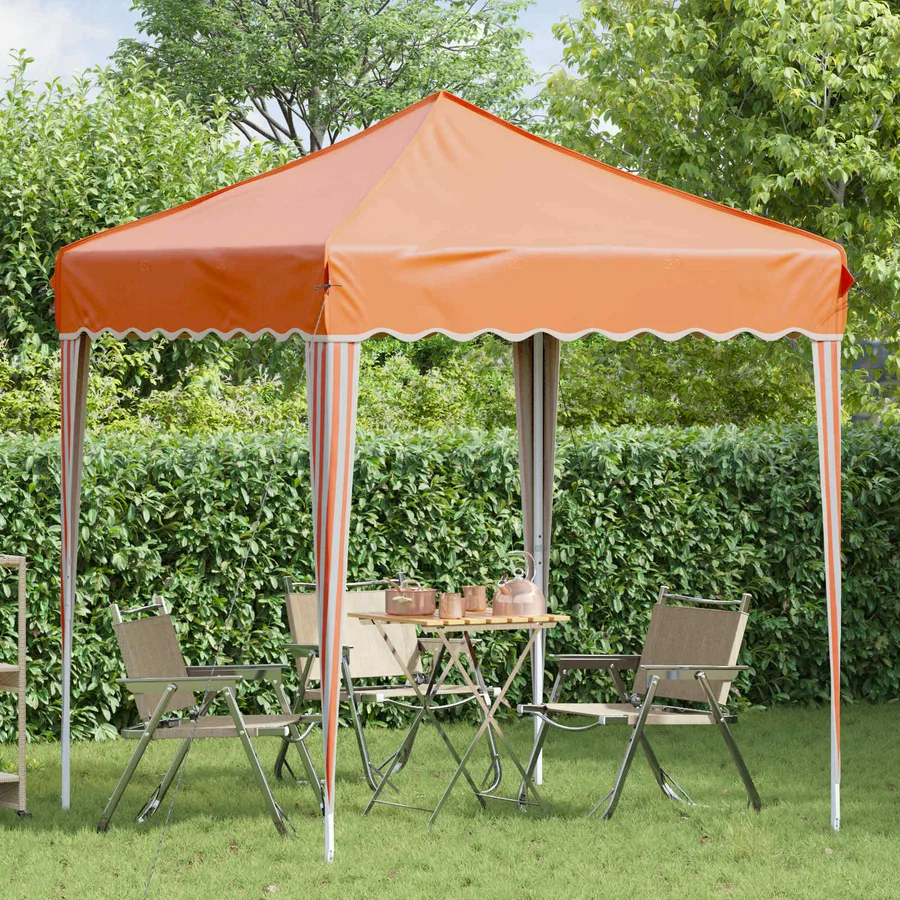 Tente de fête pop-up 195 x 195 x 245 cm Orange Tissu Oxford - 3