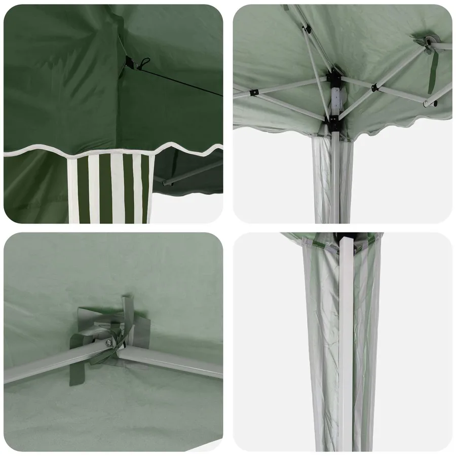 Tente de fête pop-up 195 x 195 x 245 cm Vert Tissu Oxford - 11