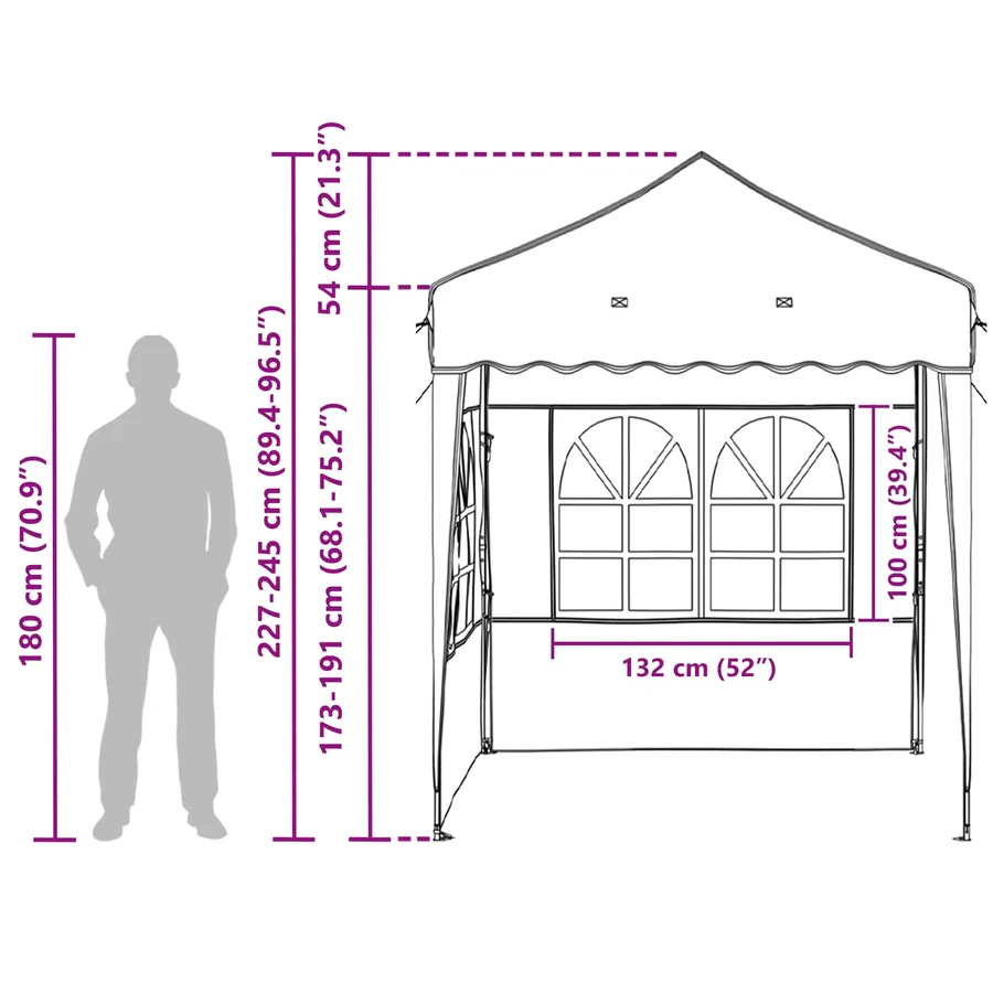 Tente de fête pop-up 195 x 195 x 245 cm Vert Tissu Oxford - 19