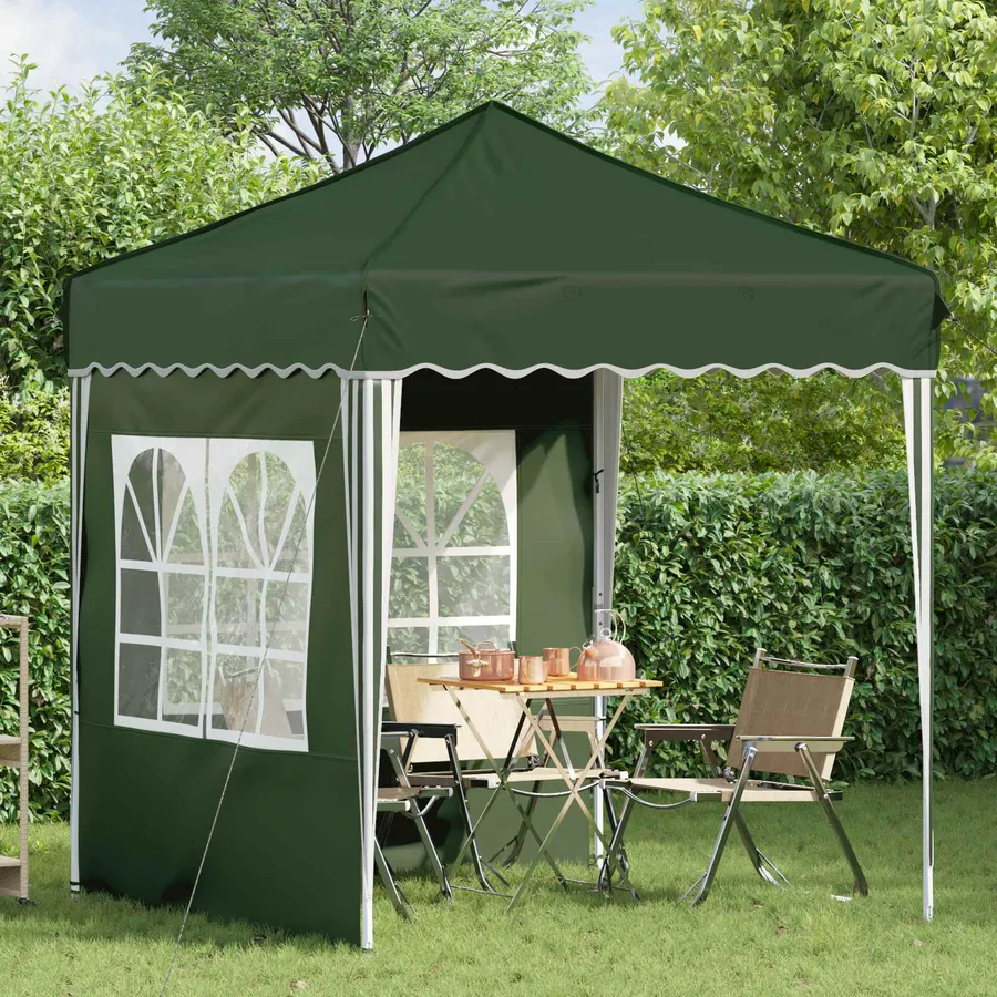 Tente de fête pop-up 195 x 195 x 245 cm Vert Tissu Oxford - 3