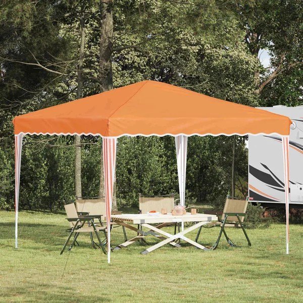 Tente de fête pop-up 288 x 288 x 245 cm Orange Tissu Oxford
