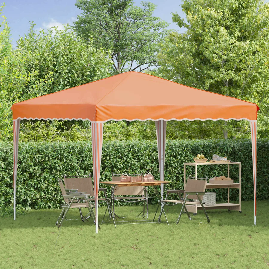 Tente de fête pop-up 288 x 288 x 245 cm Orange Tissu Oxford - 3