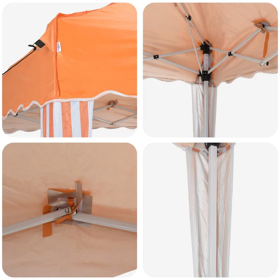 Tente de fête pop-up 288 x 288 x 245 cm Orange Tissu Oxford - 9
