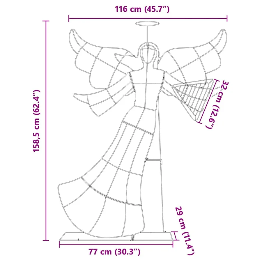 Angle lumineux Blanc chaud 116 x 29 x 158.5 cm Polyester - 12