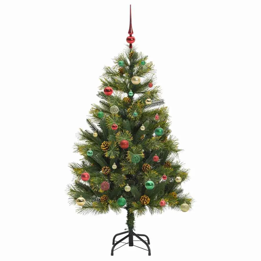 Sapin de Noël artificiel avec branches pliables et cônes 150 cm - 6