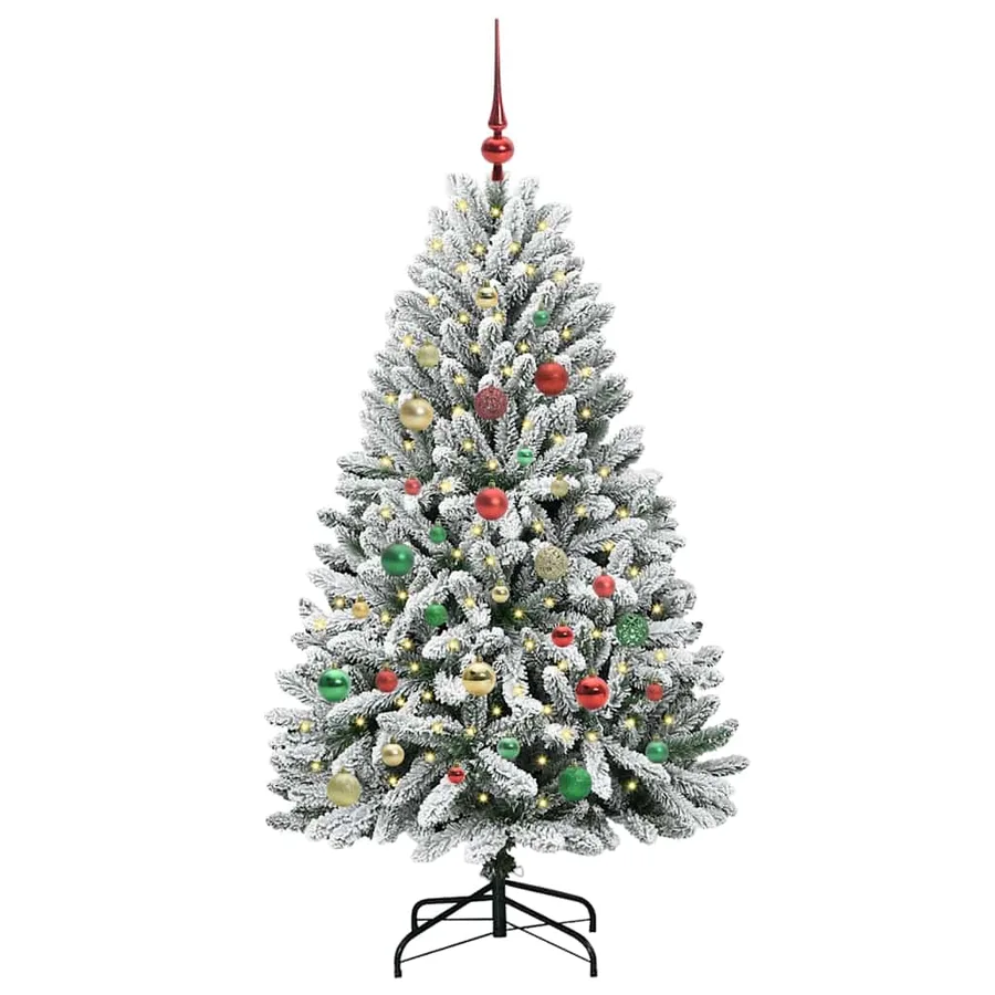 Sapin de Noël artificiel Vert et blanc 150 cm PVC et métal - 3