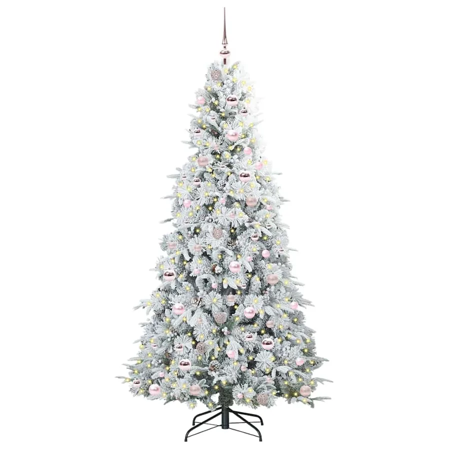 Sapin de Noël Artificiel à Branches Articulées Blanc 210 cm - 3