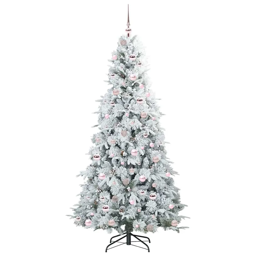 Sapin de Noël Artificiel à Branches Articulées Blanc 210 cm - 4