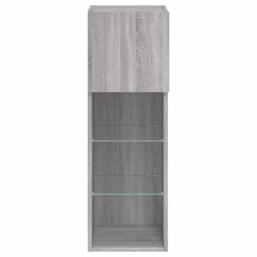 Meuble TV avec lumières LED sonoma gris 30,5x30x90 cm - 9