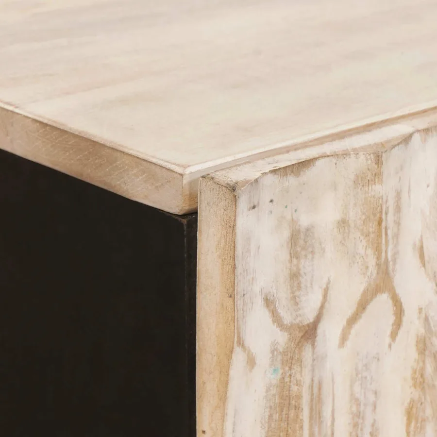 Haut Armoire avec tiroir Finition Lavage Blanc 60 x 33 x 100 cm - 6