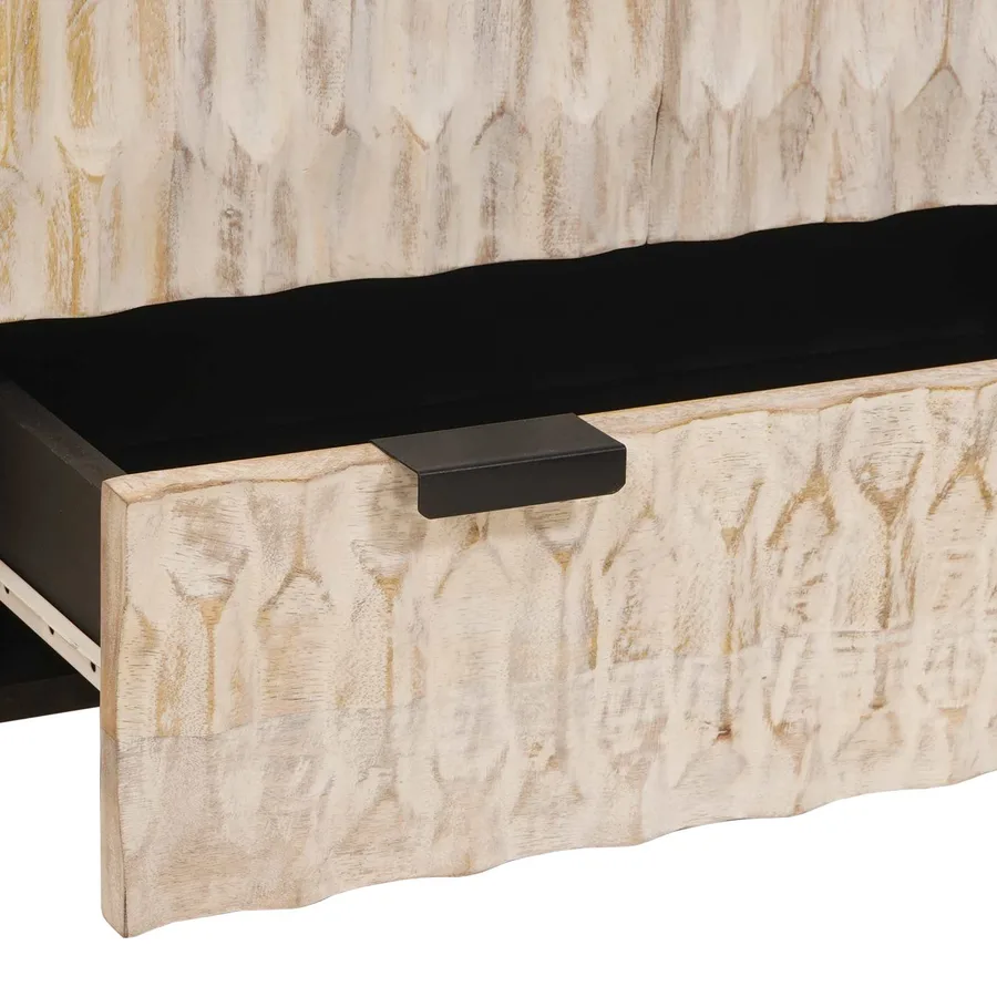 Haut Armoire avec tiroir Finition Lavage Blanc 60 x 33 x 100 cm - 7