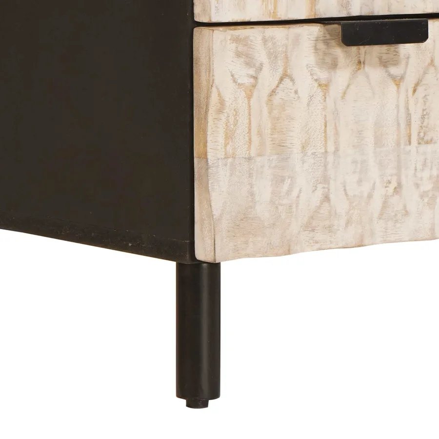 Haut Armoire avec tiroir Finition Lavage Blanc 60 x 33 x 100 cm - 8