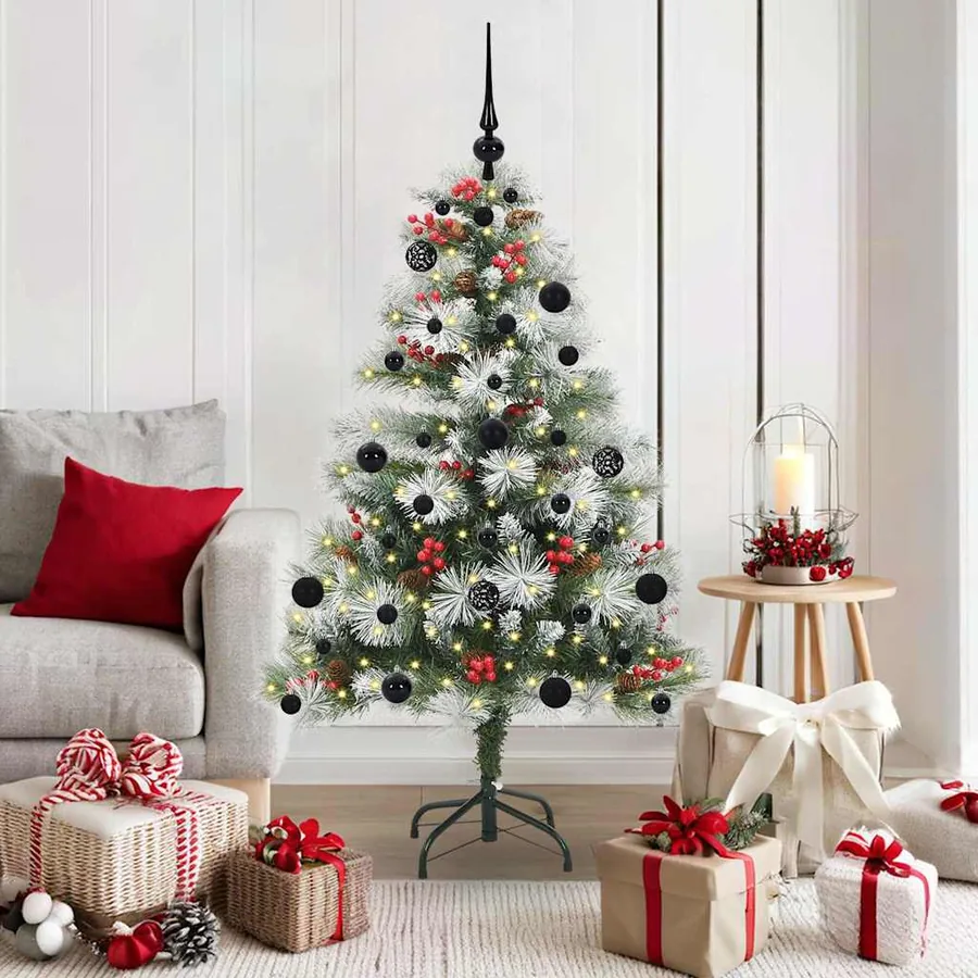 Sapin de Noël artificiel Vert et blanc 150 cm
