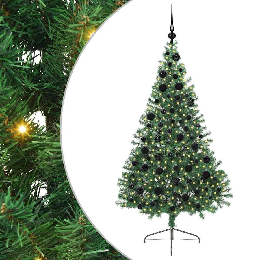 Sapin de Noël artificiel pré-éclairé Vert 180 cm PVC - 2