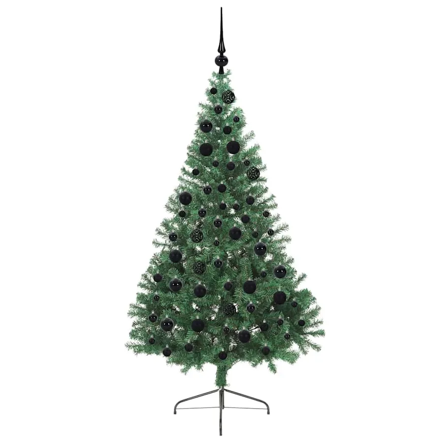 Sapin de Noël artificiel pré-éclairé Vert 180 cm PVC - 4