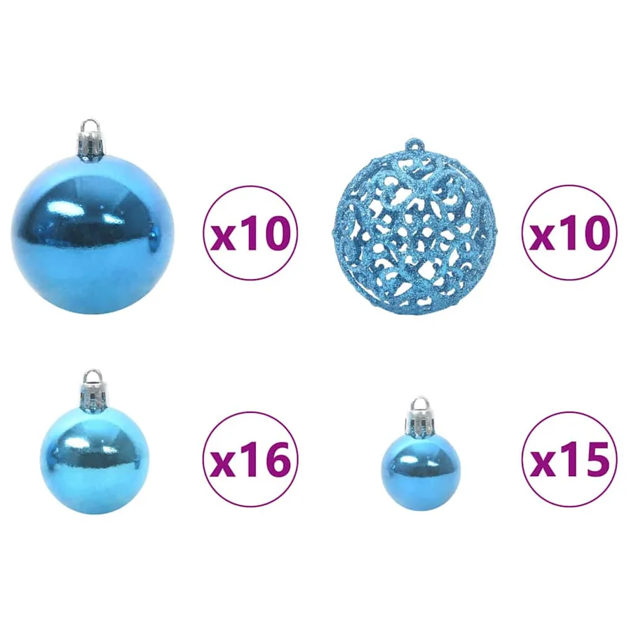 Ensemble de Boules de Noël avec 300 LED 120 pcs Bleu Plastique - 5