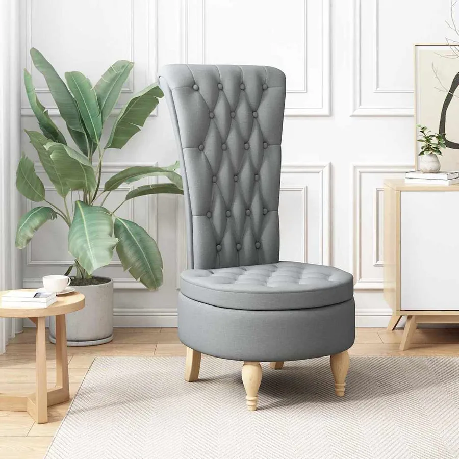 Fauteuil à pantoufle Gris clair 56,5 x 70 x 110 cm tissu