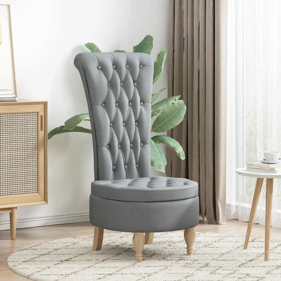 Fauteuil à pantoufle Gris clair 56,5 x 70 x 110 cm tissu - 3