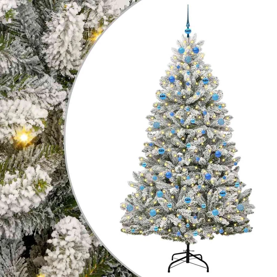 Sapin de Noël artificiel Vert et blanc 210 cm PVC et métal - 2