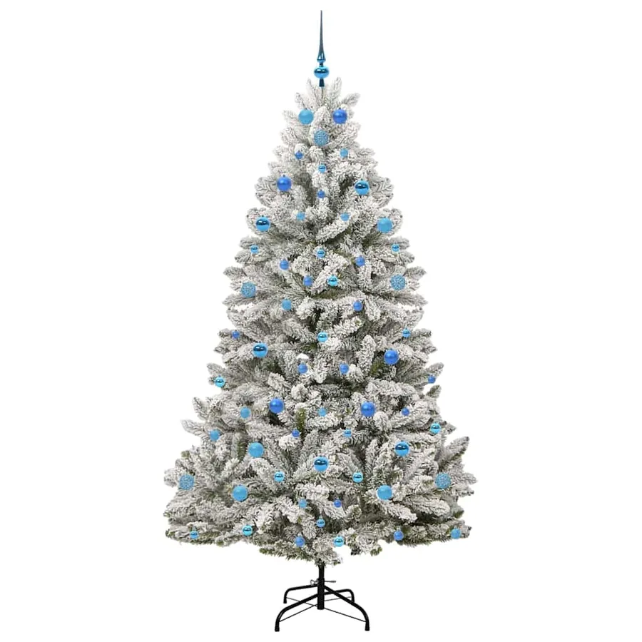 Sapin de Noël artificiel Vert et blanc 210 cm PVC et métal - 4