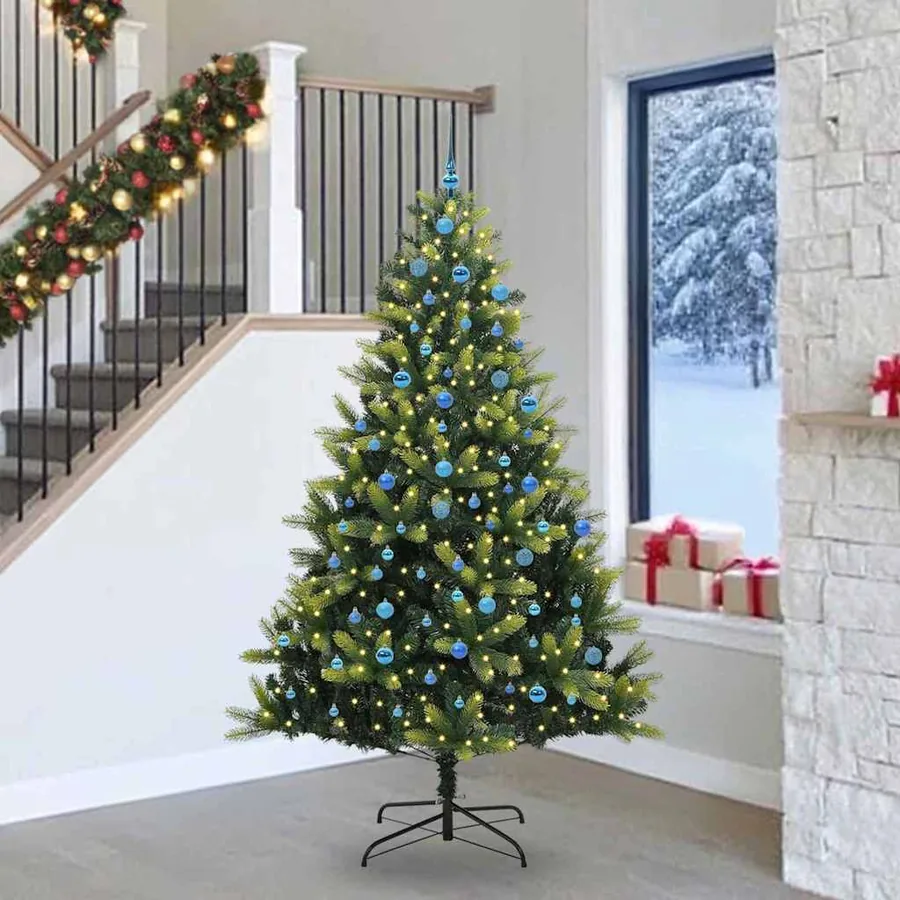 Arbre de Noël artificiel en silicone flexible 300 LEDs 240 cm